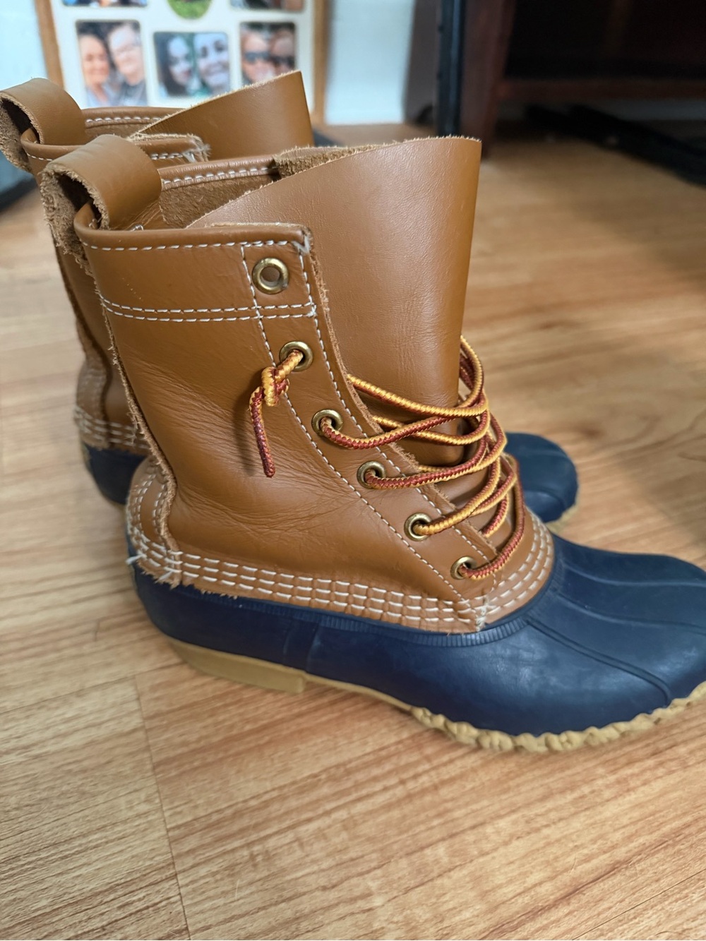 L.L. Bean Two-Tone Brown and Navy Duck Boots